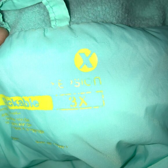 XERSION Womens Size 3X Packable Blue Green Puffer Vest Pockets Full Zip - Picture 7 of 11